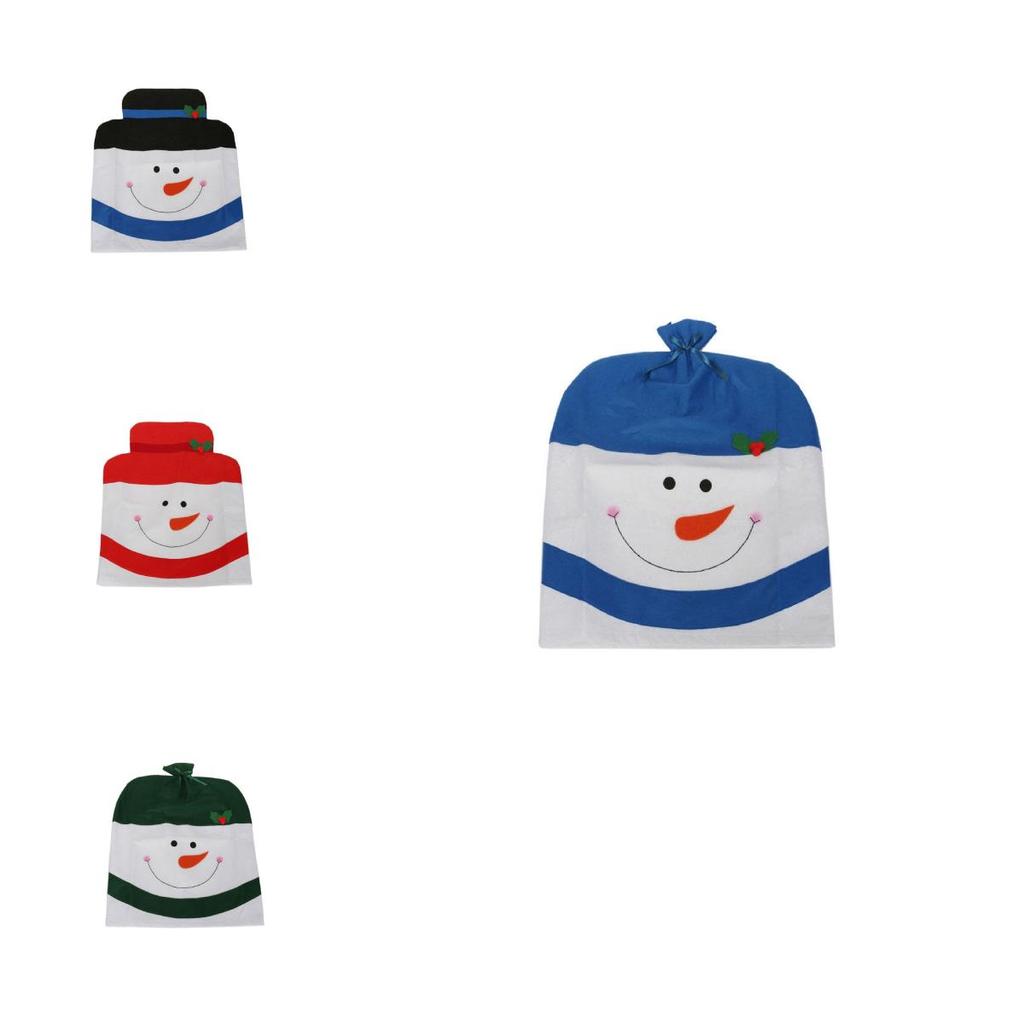 Christmas Chair Cover Set With Snowman Design For Holiday Home Decor