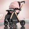 Convertible Lightweight Baby Stroller: High Landscape, Foldable, Shock-Absorbing for Sitting or Lying