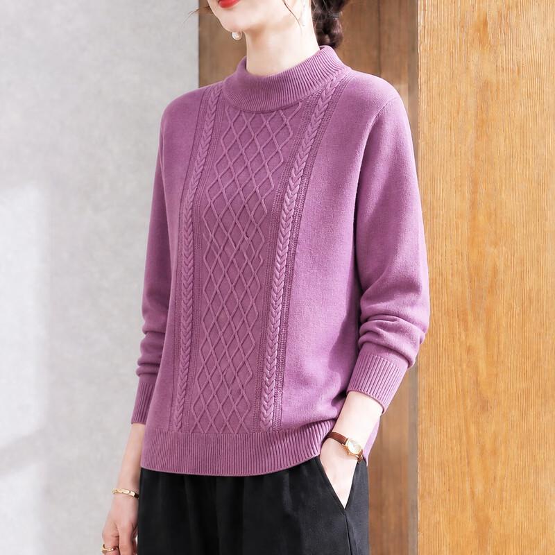 Hengyuanxiang Women's Mock Neck Knitted Sweater