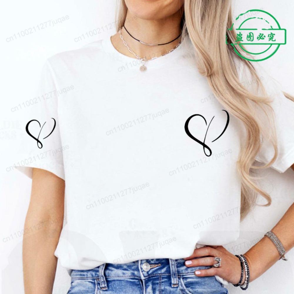 

Women Love Heart Design T-Shirts Fashion Casual Short Sleeve T-shirt Heart Personalised Graphic Tshirts RED Women T Shirts Ts01 XXS