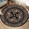 Keltisches Knoten Magisches Symbol Runder Teppich Schwarz Gold Flanell Teppich Mystische Dekoration Für Schlafzimmer Arbeitszimmer Spirituelles Zuhause Akzentstück