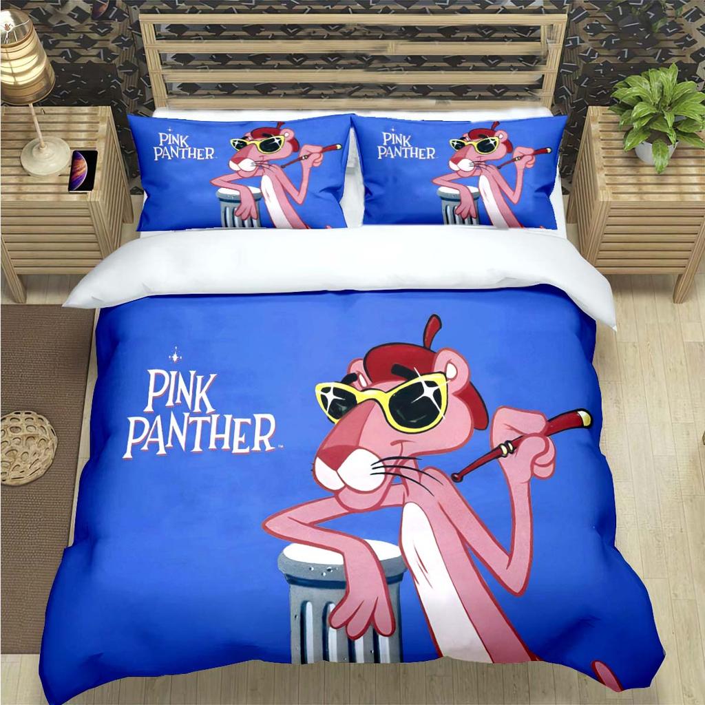 Comforter Crayon Pinkpanther Print Bedding Sets Bed Supplies Set Comforter Set Teens Girls Cartoon Twin Single Kid Gift