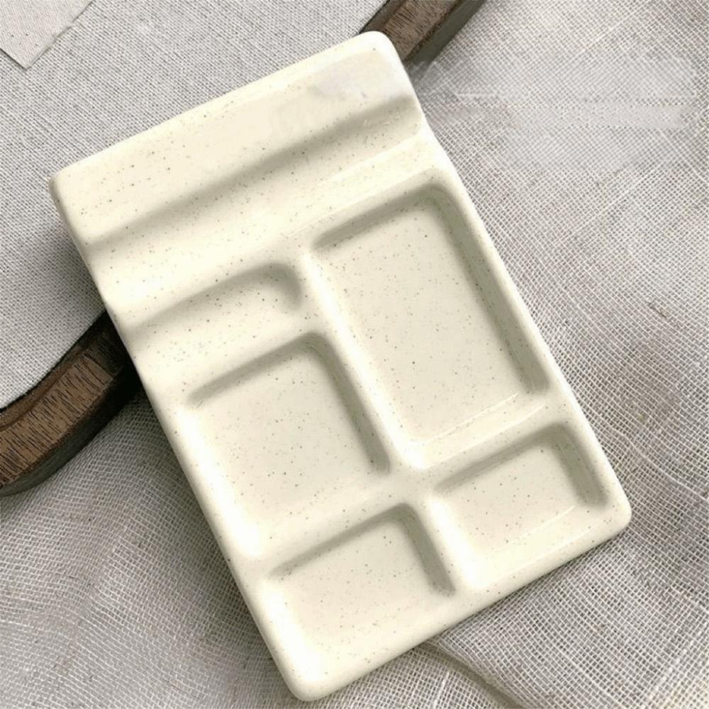Anti-Seepage Nail Palette Easy To Clean Multi-Compartment Ceramic Palette Gel Color Blending Sturdy Durable