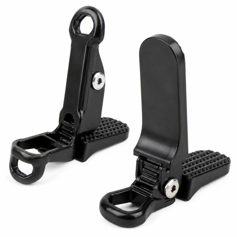 Foldable Bicycle Rear Foot Pegs Aluminum Alloy Passenger Footrests Pair with Anti Slip Surface Fits 9mm Rear Axle for Bikes