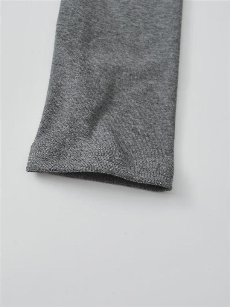 Crop top da donna con scollo quadrato, design a lisca di pesce, strisce piccanti, maniche lunghe