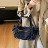 Large Capacity Commuter Tote Bag Women's Denim Shoulder Crossbody Bag