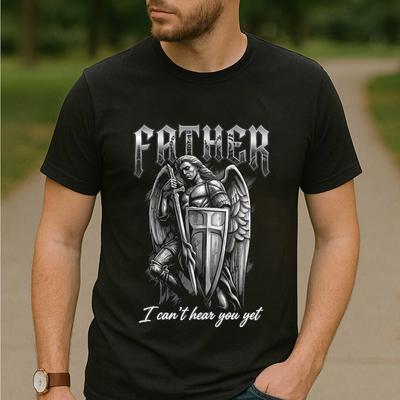 Vintage Saint Michael Archangel Shirt Gothic Metal Father Tee Dark Angel Graphic T Shirt Retro Catholic Religion Gift Medieval Knight Top