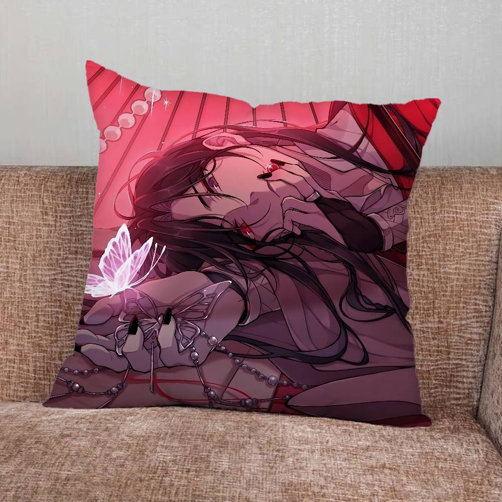 HHeaven Cartoon Officials Blessing Pillow Case For Home Bedroom Car Office Decoration Living Room Sofa Cushion Cover Suitable