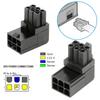 PW-021 2Pcs/Set ATX 6Pin Male to Female 90 Degree Up Down Angled Power Header Adapter for GPU Graphics Card