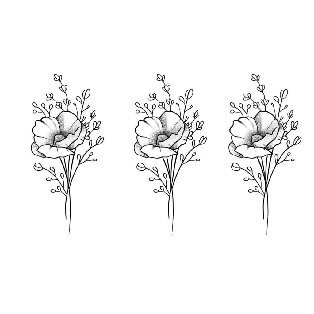 High-End Small Fresh Color Beautiful English Flower Hand Collarbone Simulation Flower Tattoo Sticker