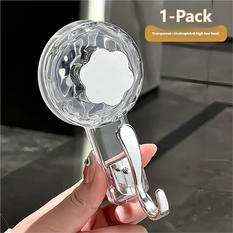 Strong Suction Cup Hook, No Drilling Required, Traceless Vacuum Adhesive for Bathroom Door, Stick-on Towel and Clothes Hook