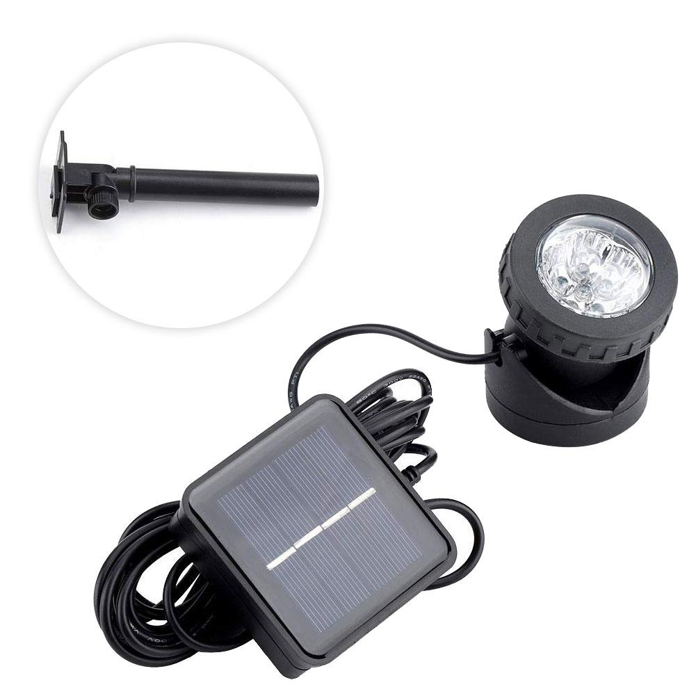 Solar Powered 6LED Underwater Submarine Lamp Spotlight Outdoor Garden Pond Lighting White Light