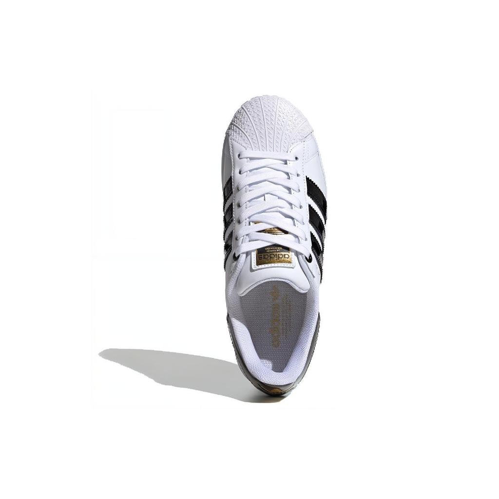Adidas Womens Superstar Bold 'Cloud White' (women's sizes) Cloud White / Core Black / Gold Metallic Skateboard Shoes FV3336