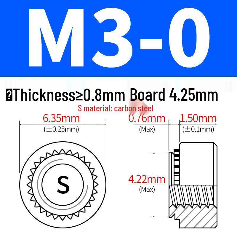 

Galvanized Carbon Steel Clinch Nuts for Sheet Metal - Sizes: M2, M4, M5, M6, M8, M10, M12