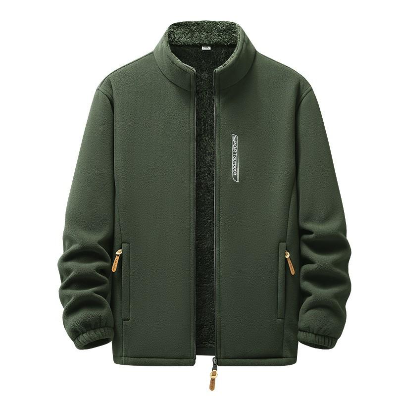 Veste polaire homme Pull chaud pour l'extérieur Épaisse Col montant Grande taille Automne Hiver