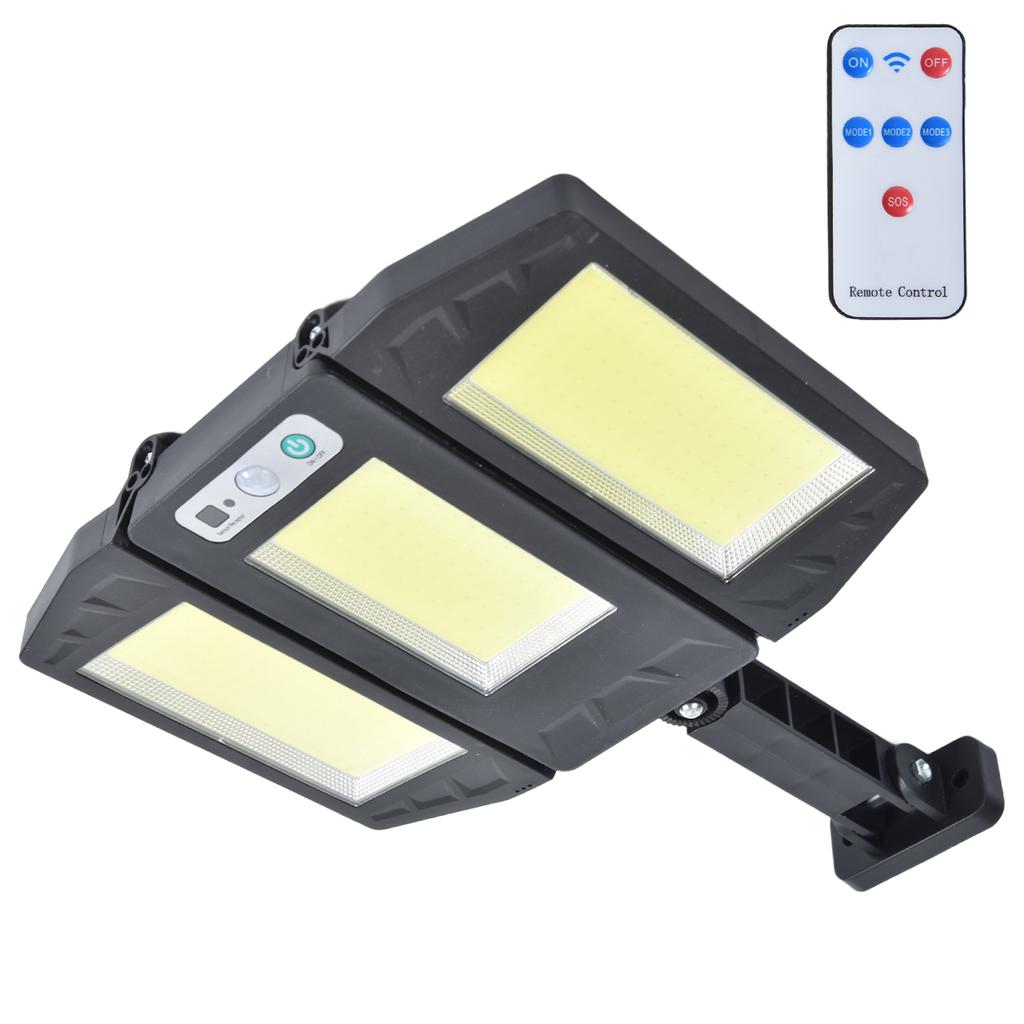 COB Solar Light Motion Sensor Remote Control Street Lamp Outdoor IP65 Waterproof Garden Wall Lamp