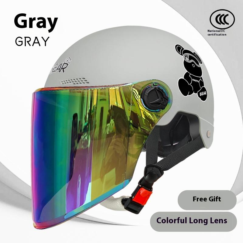 Electric Vehicle, Motorcycle, Women's Summer Battery Car, Half Helmet, Men's Four-season Universal Safety Helmet