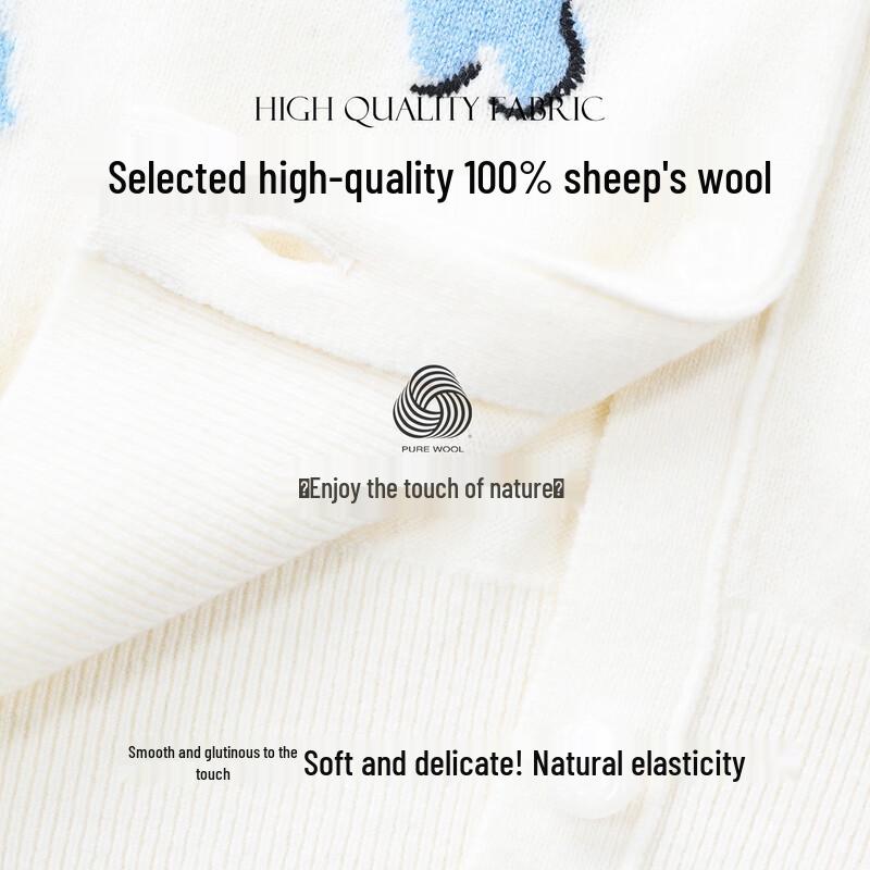 Muzi Women's Pure Wool Knit Cardigan