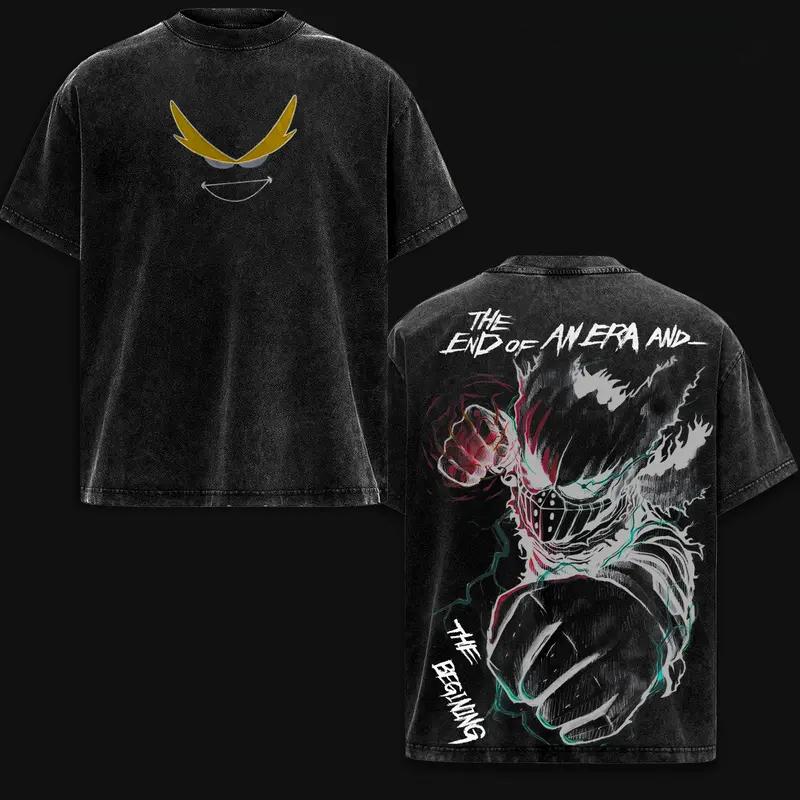 Anime My Hero Academia Midoriya Izuku Deku Graphic Tee Men Women Clothing Washed Cotton Tshirt Casual T-shirt Harajuku T Shirt
