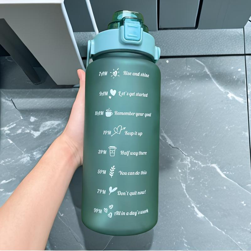 Waterfles 2 Liter Blijf Gehydrateerd Gemotiveerd Lekdicht Plastic Sportfles Herinneringstijden Sporten Buiten Fitness Kantoor Binnen