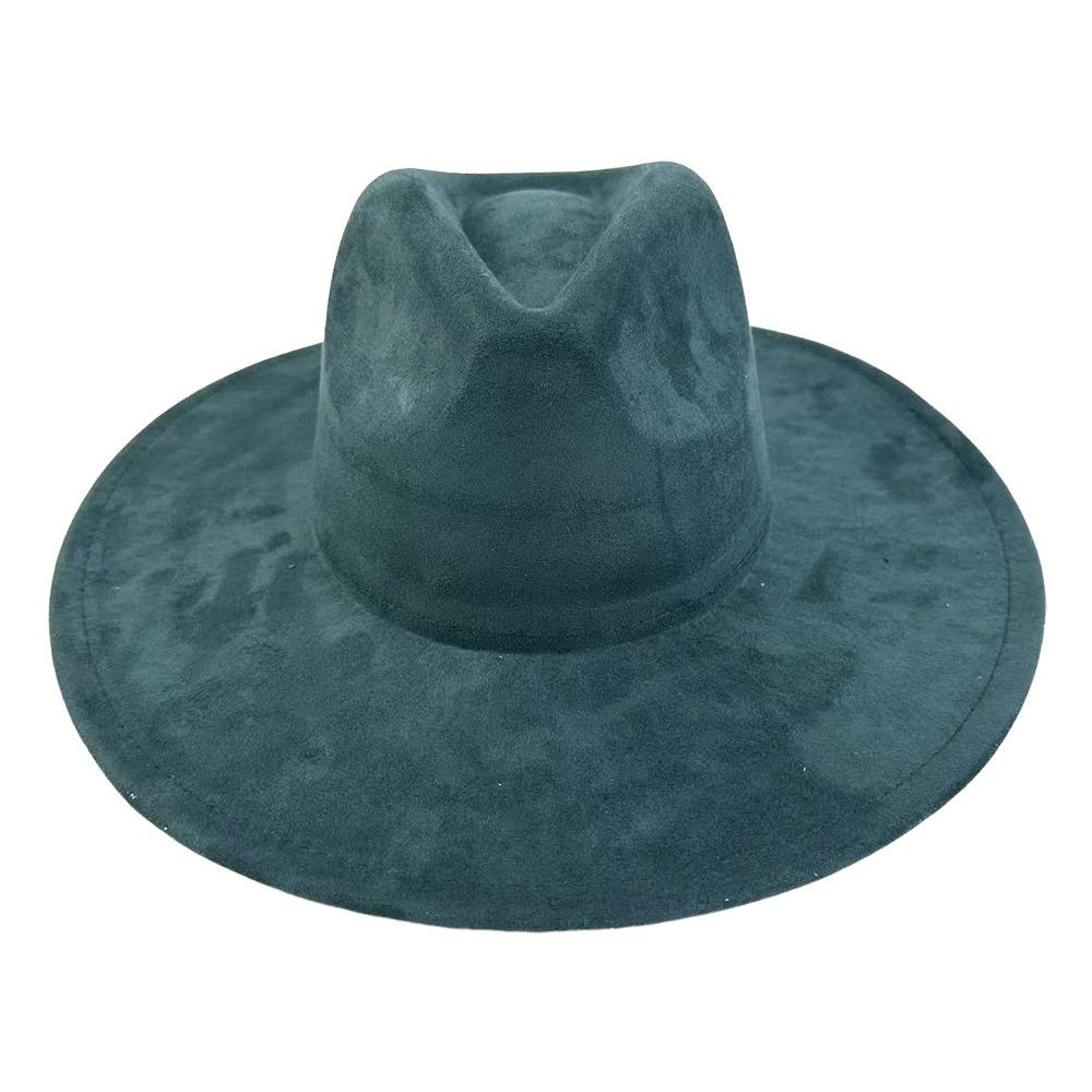 Artificial Suede Western Cowboy Hat Mujer Style Felt Jazz Hats New Roll Brim Cowgirl Cap Men Women