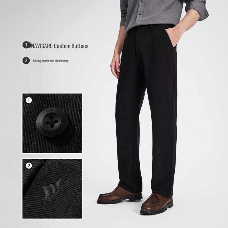 Navigare Men's Brushed Fleece-Lined Straight Casual Trousers