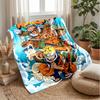 Naruto Printed Flannel Blanket Skin Friendly Warm Decorative Throw for Indoor Couch Bed Daily Use
