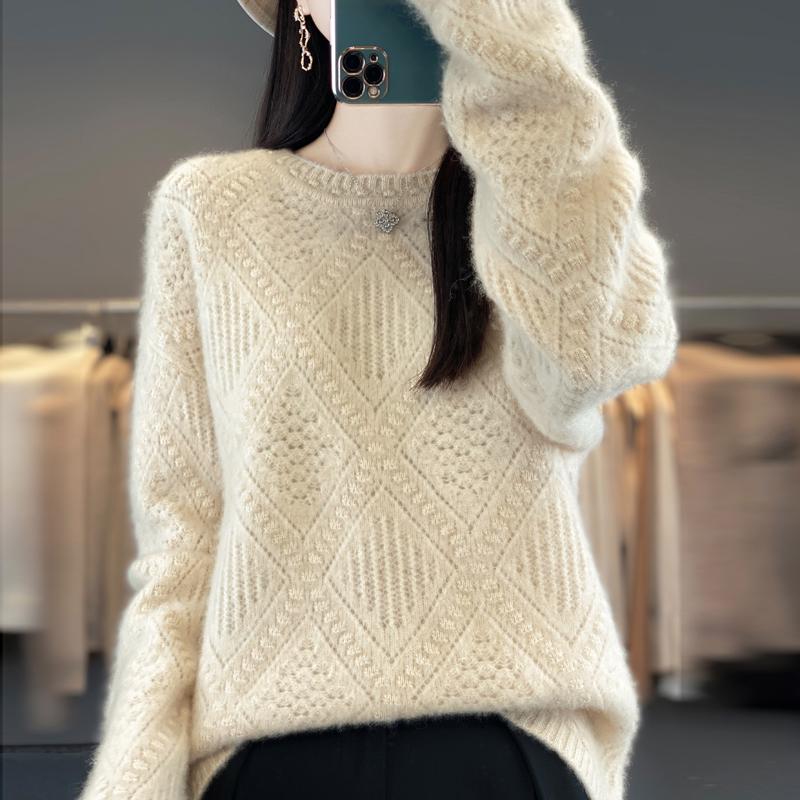 Women Sweater 100% Wool MODERN NEW SAGA O-neck Knit Pullover Thick Winter Jumpers Female Knit Tops