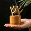 Bamboo Incense Burner Metal Coil Incense Holder with Ash Catcher for Home Office Yoga Meditation