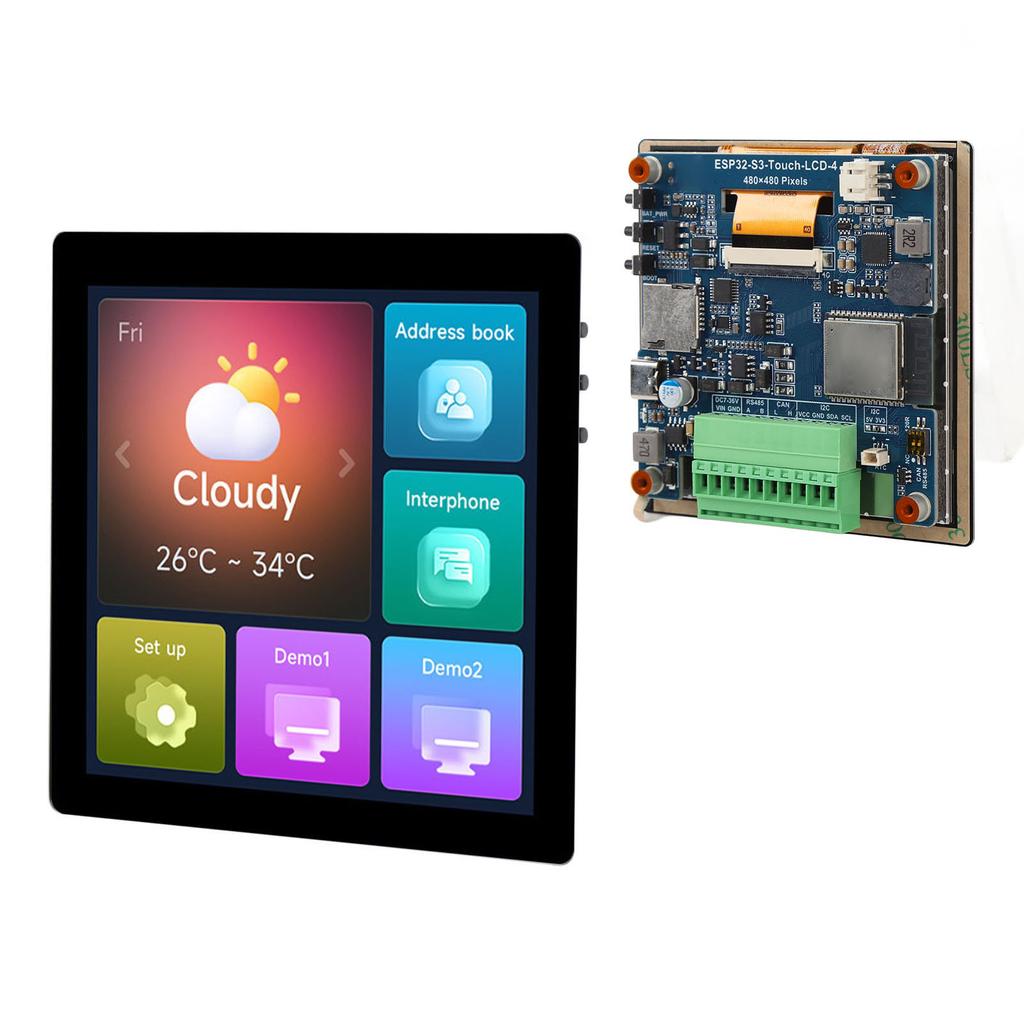 Capacitive Touch LCD Development Board ESP32-S3 4 Inch 32 Bit WIFI BLE5 480x480 Capacitive Touch Dis