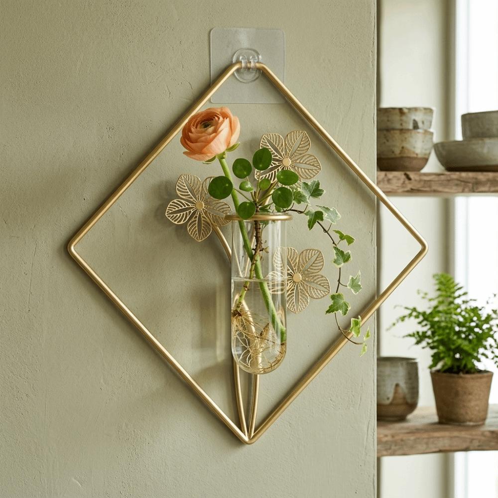 Vase Wall Mounted Planter Iron Art Wall Decoration Hydroponic Plant Holder  Home Decor