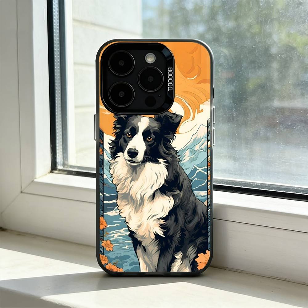 

Умная собака Бордер-колли Чехол для телефона iPhone 17,16,15,14,13,12,11 Plus,Pro Max,XS, Цветной Серебристый Черный Чехол iPhone12PRO