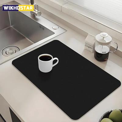 Kitchen Super Large Absorbent Mat Coffee,Dish Draining Mat Quick Dry Bathroom Drain Pad Tableware Mat Kitchen Faucet Placemat