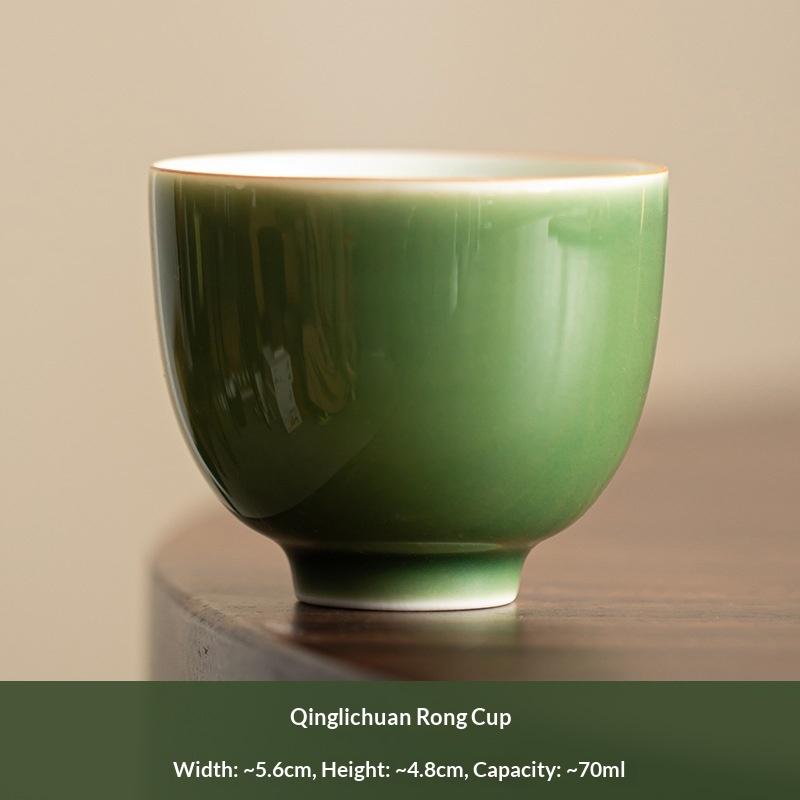 Grüne Glasur Teetasse Japanisch Handgemacht Keramik Kung Fu Teegeschirr Verkostungstasse Haushaltsgebrauch Kleine Einzelne Tasse Meistertasse