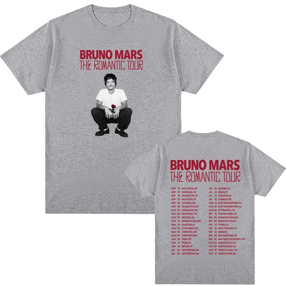 2026 The Romantic Tour TEE American Singer-songwriter Bruno Mars High Quality Fashion Tee-shirt Fashion 100%Cotton Camisetas