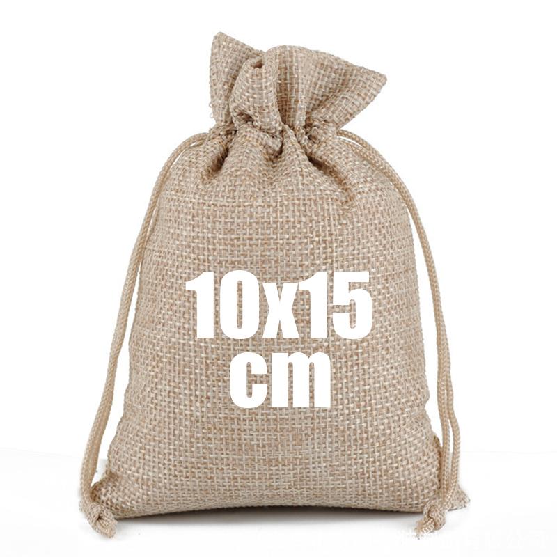 Christmas Burlap Storage Bag Present Candy Snack Gifts Packaging Pouches Linen Drawstring Bags Wedding Party Home Decoration