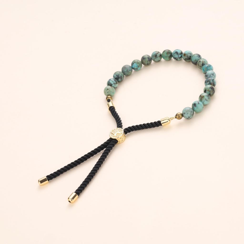 Afrikanischer Grüner Türkis Dezember Geburtsstein Kraftstein Armband für Männer und Frauen [Coai]