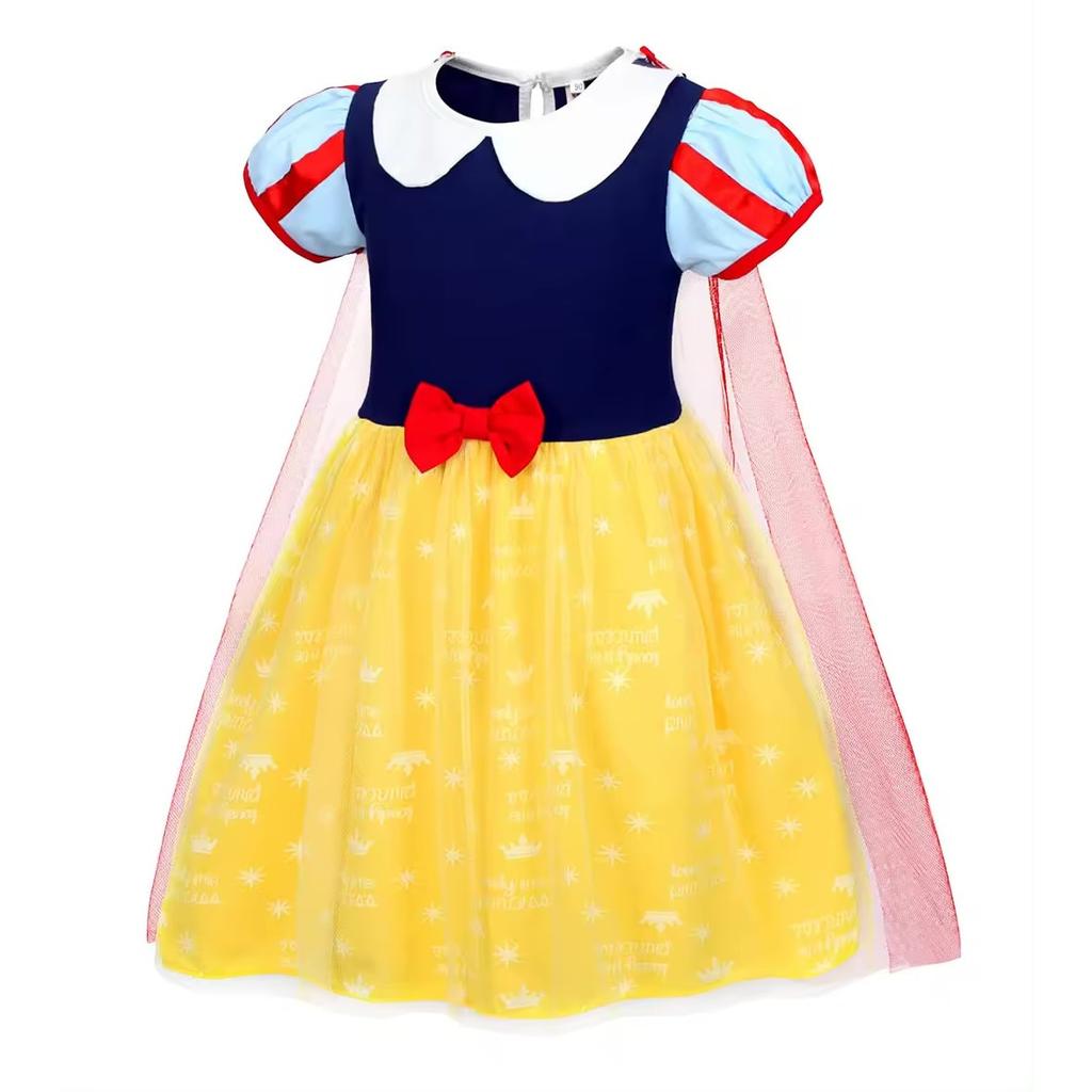Snow White Princess Dress with Headband, Crown and Wand, Cotton, 3-4 Years, 110cm, Multicolor EvrikaUnity®