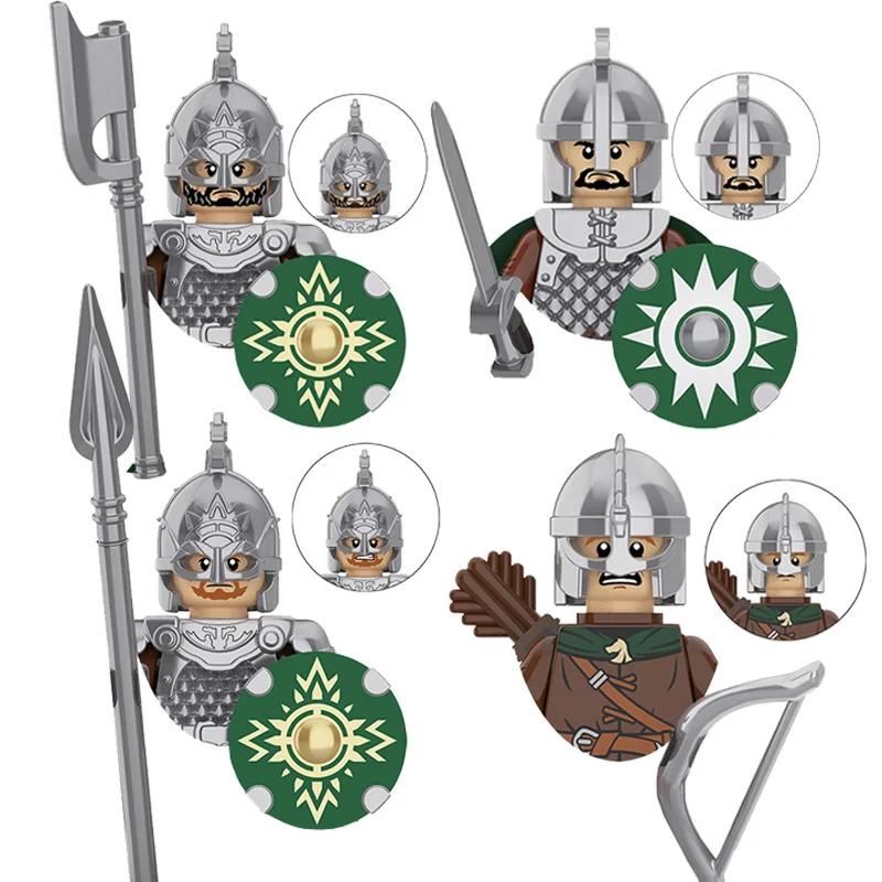 Średniowiecze Seria Władca Pierścieni Królewska Gwardia Rycerzy Lohan Starożytni Łucznicy Figurki Żołnierzy Klocki Zabawki dla Dzieci