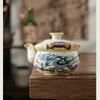 200ml Ru Kiln Blue and White Dragon Pattern Porcelain Teapot High-End Tea Bowl Tea Ceremony Set Hand-Held Teapot KungFu Tea Set