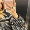 Luxurious Green Palaiba Heart-shaped Zircon Ring for Women's Fashion Instagram Pop Engagement Bride Jewelry