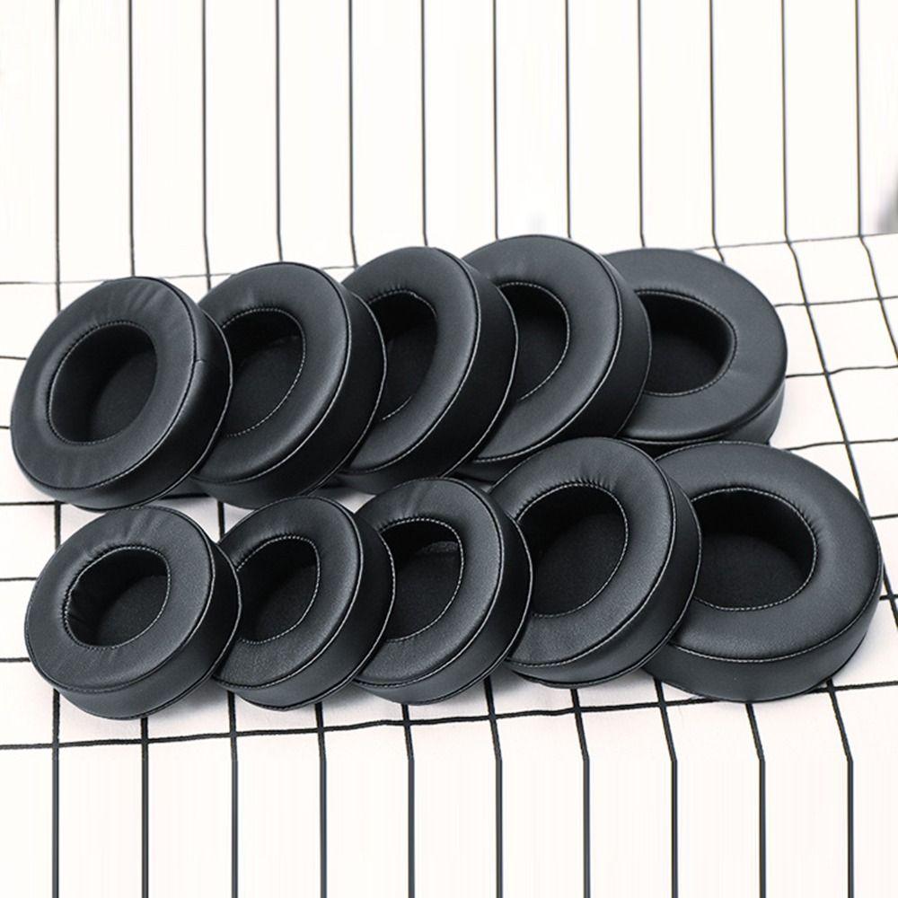 1Pair Round Ear Cushion Protein Leather Headphone Protective Cover Ear Pads  Headphones Accessories
