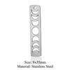 10pcs Stainless Steel Moon Phase Bar Pendants Rectangle Lasting Plated Charm  Handmade Crafts Lovers