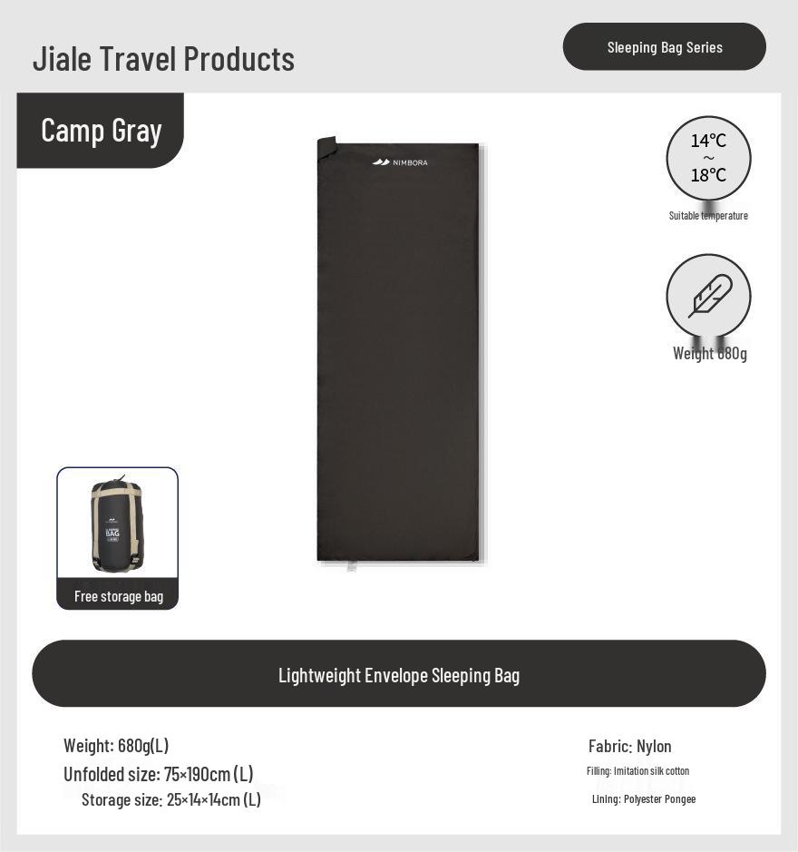 

Ultra-Light Connectable Summer Sleeping Bag - Machine Washable Nylon for Outdoor Camping