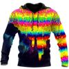 Abbigliamento con Fantasia Psichedelica Colorata Felpa con Cappuccio da Uomo Felpa con Cappuccio Stampata Grafica 3D Streetwear Moda Autunno Inverno Felpe con Cappuccio