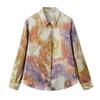 Fashion Style 2024 Spring New Women's Clothing Temperament Wild Blended Print Satin Shirt 2784140 330
