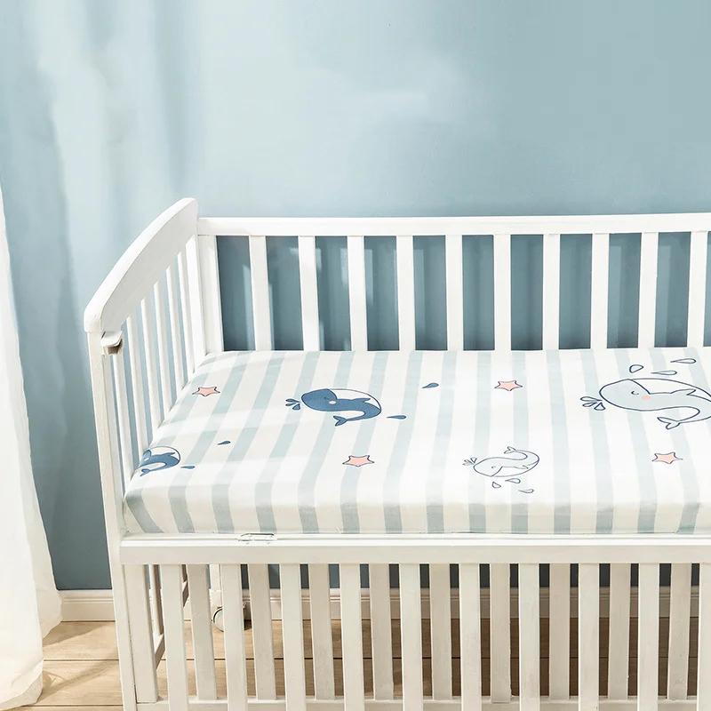 Pure Cotton Baby Mattress Cover Child Infant Newborn Fitted Sheet Soft Breathable Twill Cotton Bedding Size 120 X 65cm Mattress