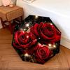 1 PC Automatic Folding Umbrella - Red Roses Pattern, Portable & Foldable Design with 8 Ribs, Christmas Birthday Gifts