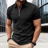 New Men's European And American Shirt, Zipper Men's Short Sleeve Sport T-shirt
