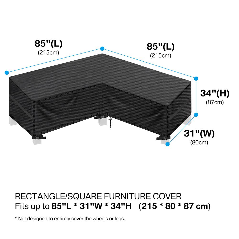 

Чехол для дивана-шезлонга в форме буквы L для патио, водонепроницаемый, прочный, для садовой мебели, секционный, протектор, легкий в использовании